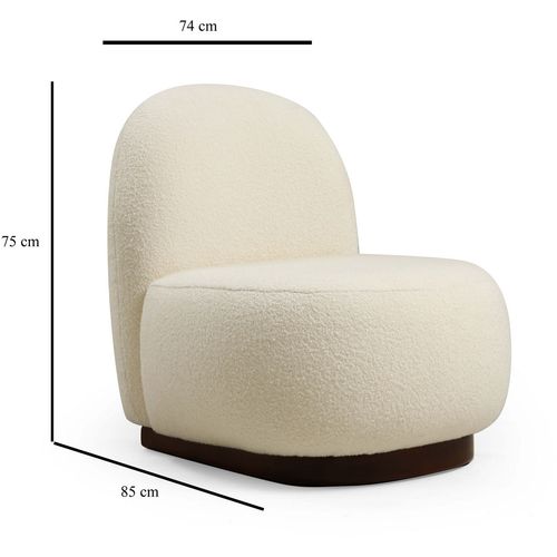 Atelier Del Sofa Fotelja TINA bijela, Tina - Bouclet White slika 5