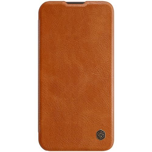 Nillkin Qin Leather Pro preklopna maska sa štitnikom za kameru za iPhone 13 - Brown slika 2