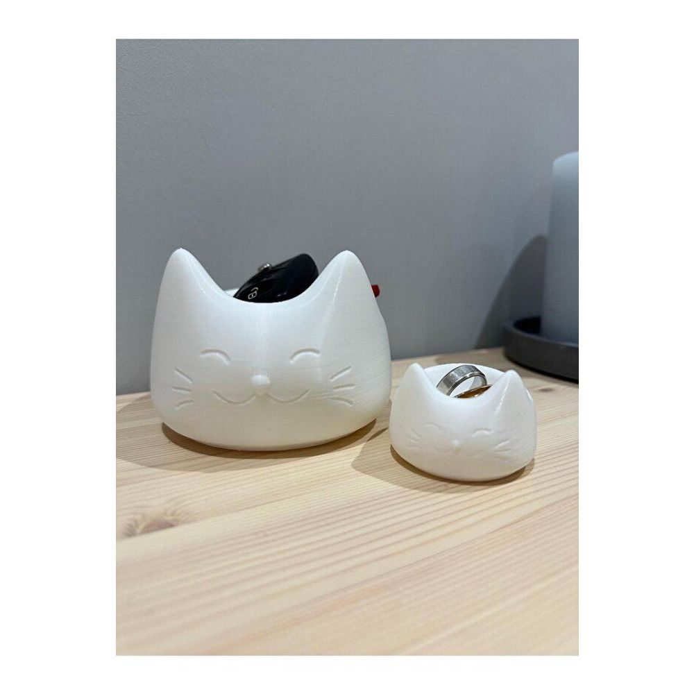 Decorative object set (2 pieces) Cat 2, colour: white slika 5