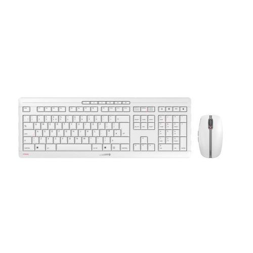 Cherry Stream desktop bežična TIHA tastatura + miš, USB, bela slika 1