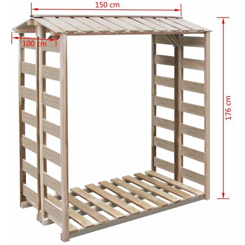 Spremište za drva 150 x 90 x 176 cm od impregnirane borovine slika 3