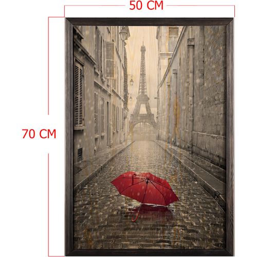 Wallity Drvena uokvirena slika, Red Umbrella 2 XL slika 3