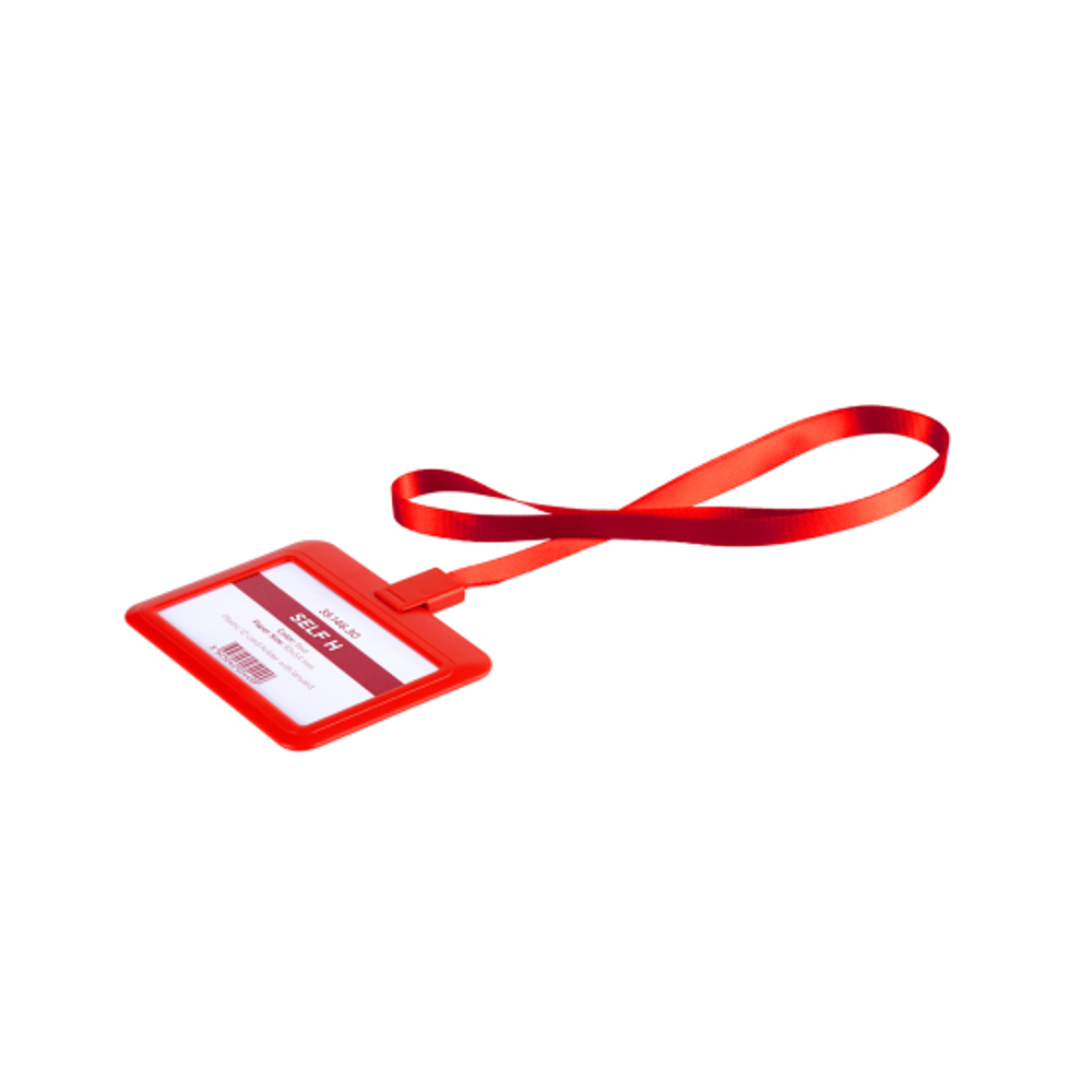 SELF H,plast.uložak za ident.karticu s trakicom,crveni slika 1