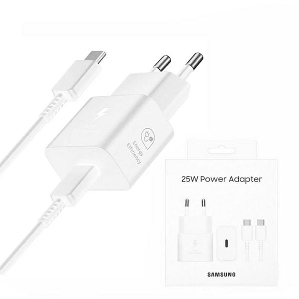 SAMSUNG KUĆNI PUNJAČ EP-T2510XWEGEU,PD 25W,Type C-Type C kabel 1m,bijeli slika 1