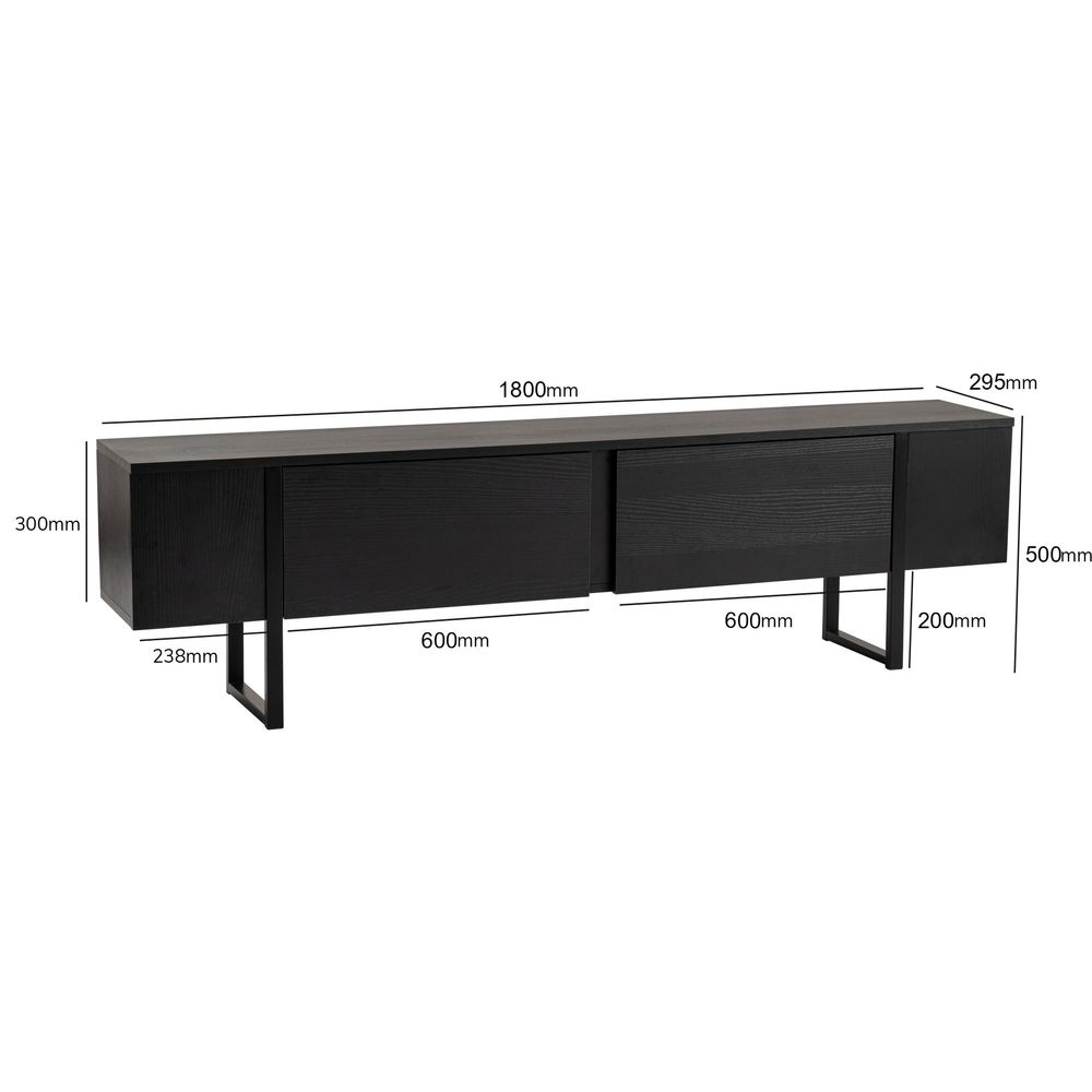Serenity - Crni TV Stalak od Drva slika 10