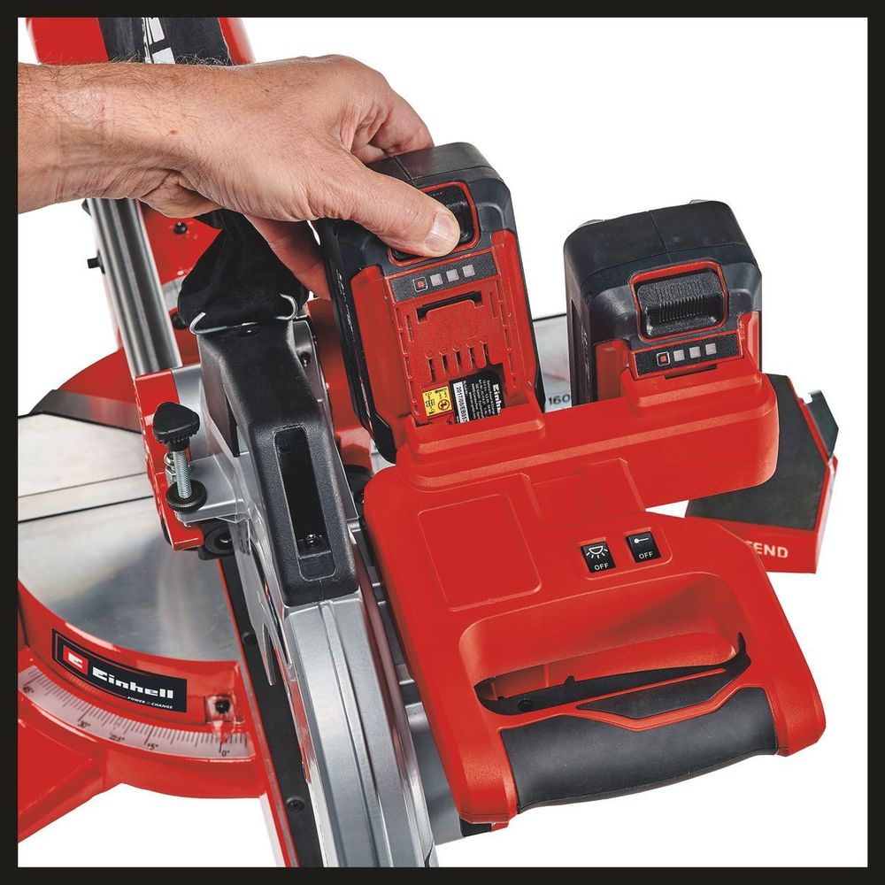 Einhell Akumulatorska potezna testera TE-SM 36/210 Li - Solo + Baterija 2.5 Ah i punjač slika 2