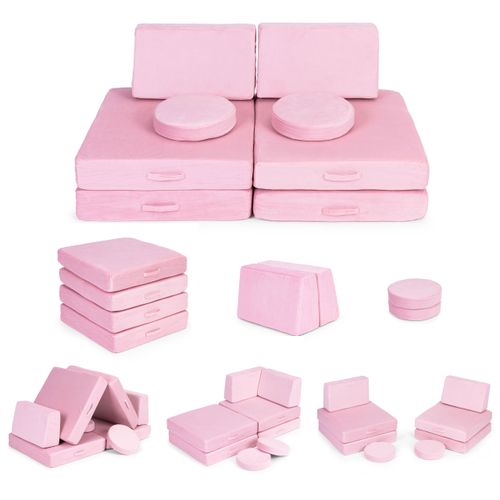 Ecotoys DIY modularna fotelja sa 8 jastuka - pink slika 1