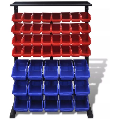 Set zidnih kutija za alat, 47 kom , crvena i plava slika 2