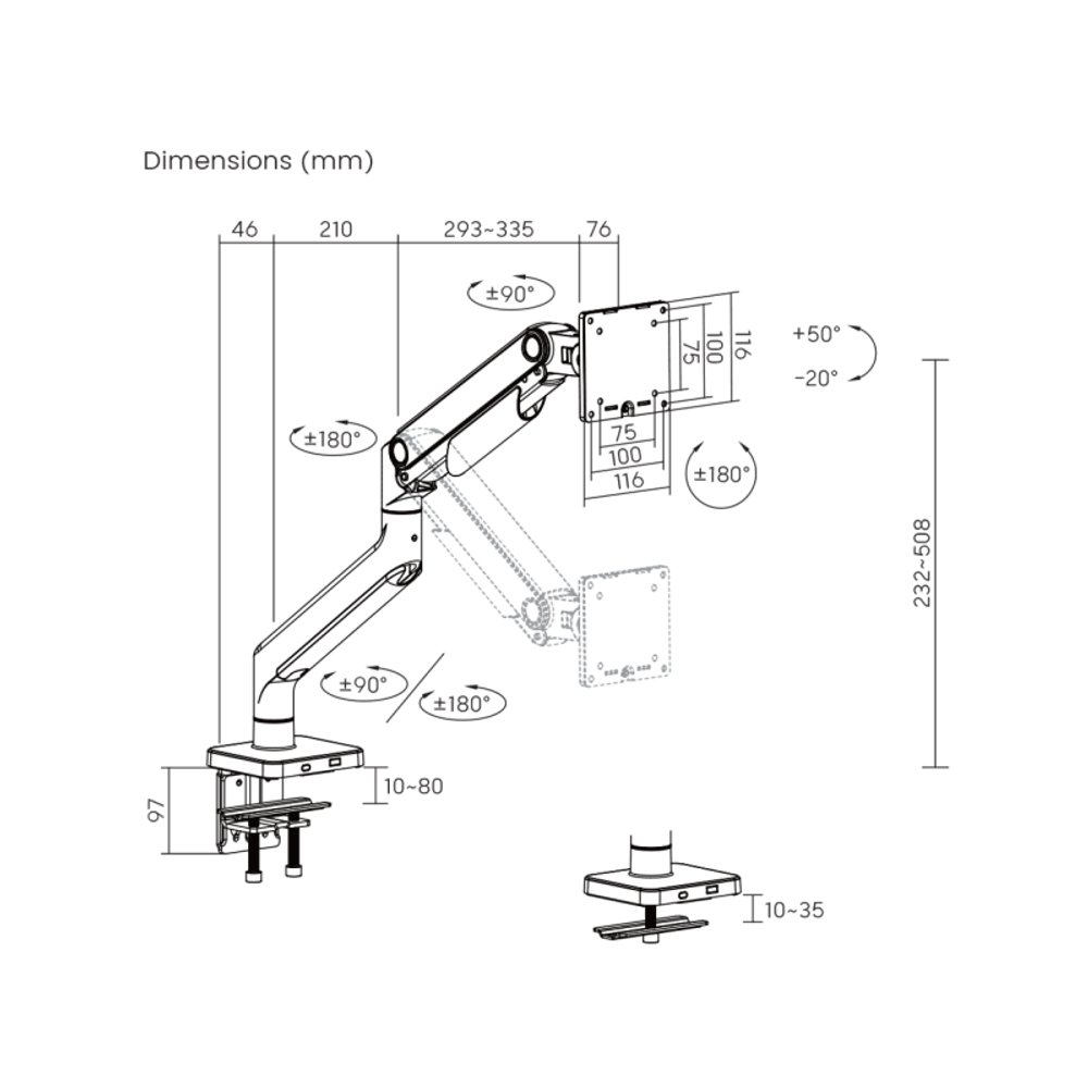 SBOX Stalak za desktop LCD-C49 (17-49''/20kg/100x100) slika 10