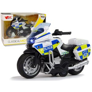 Police Motorcycle 1:14 Pull-Back Drive Sound Lights