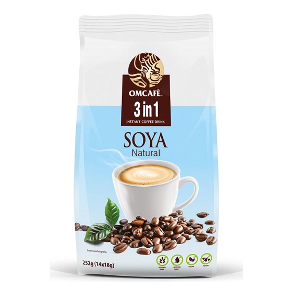 OMCAFE 3in1 SOYA Natural 14*18g slika 1