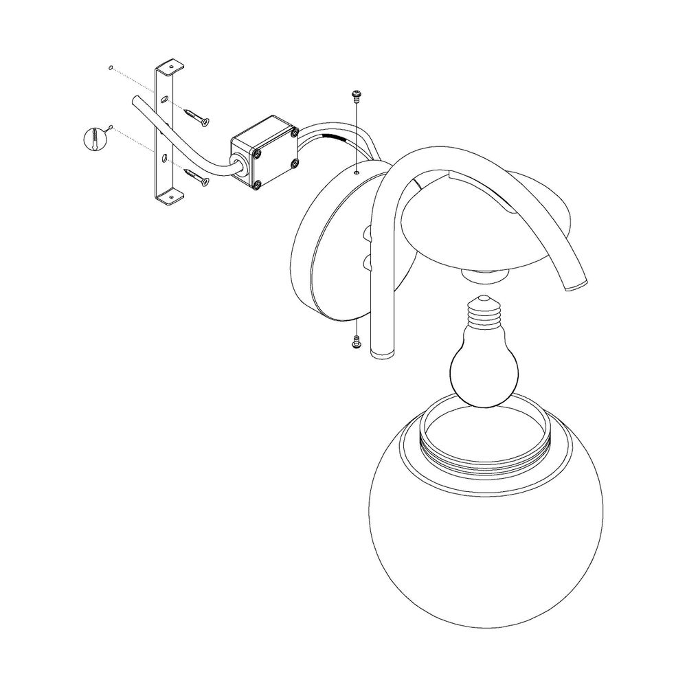 Eglo Prata Vecchia Vanjska Zidna Lampa E27, 28W, IP44, Pocinčani Čelik/Plastika, Crna slika 5