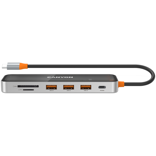 CANYON Hub DS-13 7-u-1 4K USB-C Prozirni Svemirsko Sivi slika 4