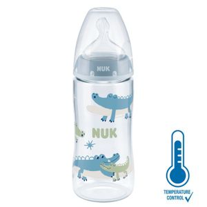 NUK Flašica First Choice+ sa indikatorom temperature 300ml 6-18mj, Krokodili