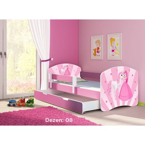 Deciji krevet ACMA II 140x70 F + dusek 6 cm PINK8 slika 1