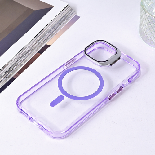 Torbica Magsafe transparent za iPhone 14 6.1 ljubicasta slika 5