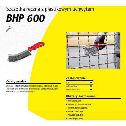 Ručna četka s plastičnom drškom BHP600 sa čeličnom žicom slika 1