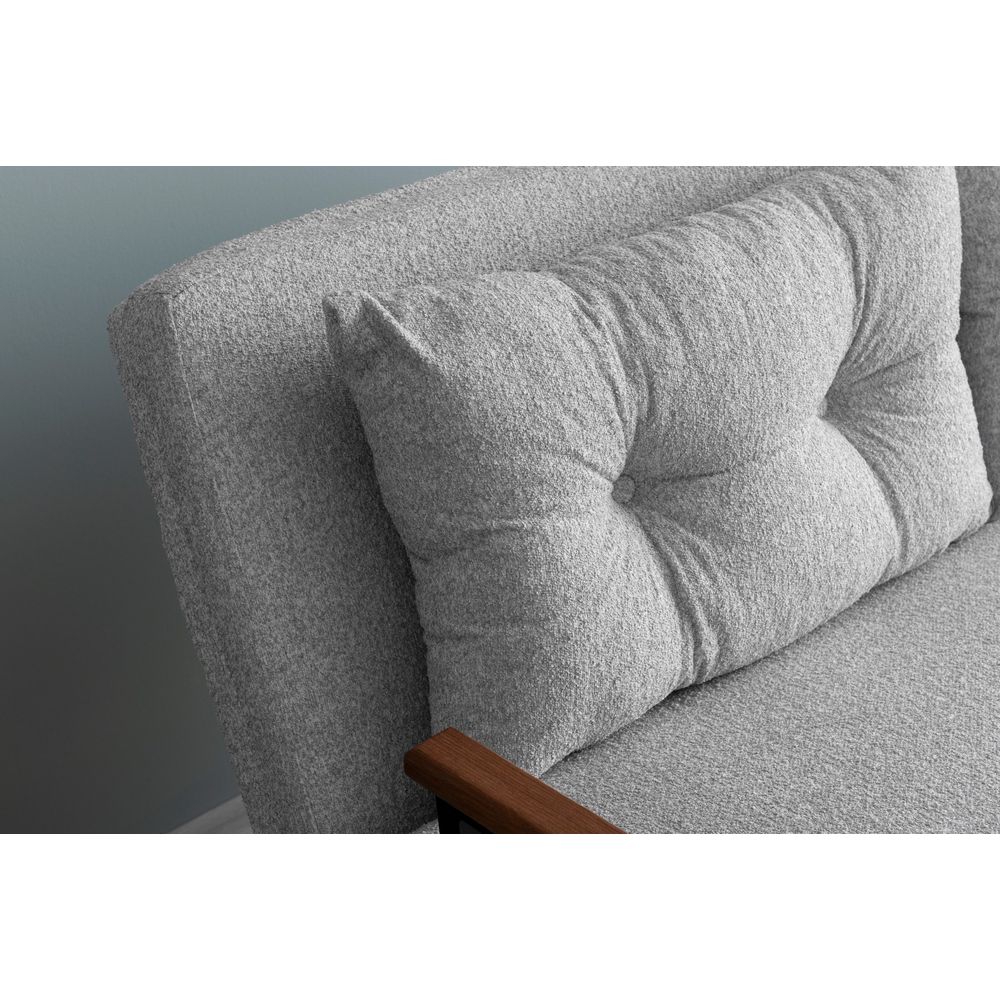 Sando 2-Sjedišni Sofa-Krevet - Teddy Tkanina - Siva slika 5