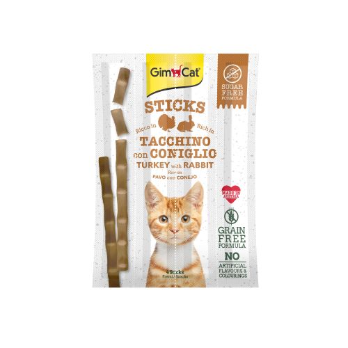 GimCat Sticks Poslastica za mačke Puretina i Kunić Grain Free 4 kom, 40 g slika 2