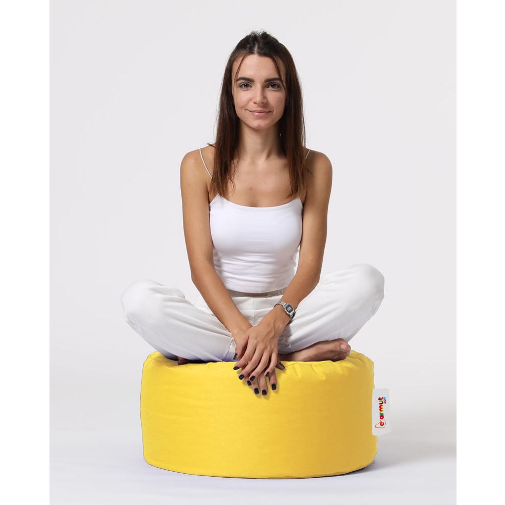 Žuti Okrugli Pouf - Savršen za Vaš Vrt slika 5