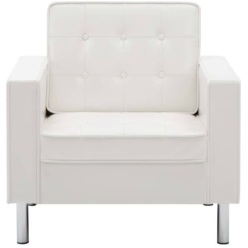 Fotelja od umjetne kože bijela slika 11
