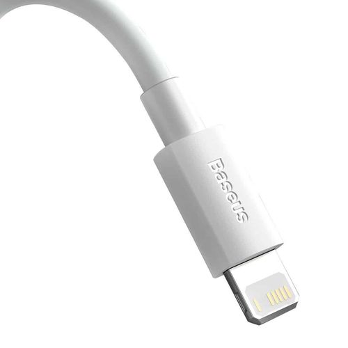 Baseus Simple Wisdom Data Cable Kit USB to Lightning 2.4A (2kom/Set）1.5m bijeli slika 3