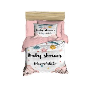 Set posteljine za bebe PH134 u roza, bijeloj i crnoj boji