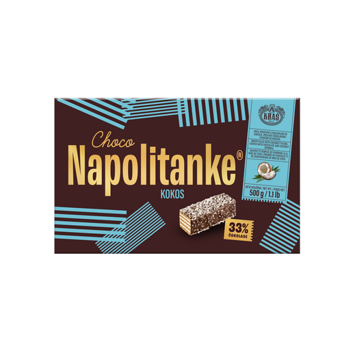 Kraš Choco napolitanke vafel kokos 500g slika 1