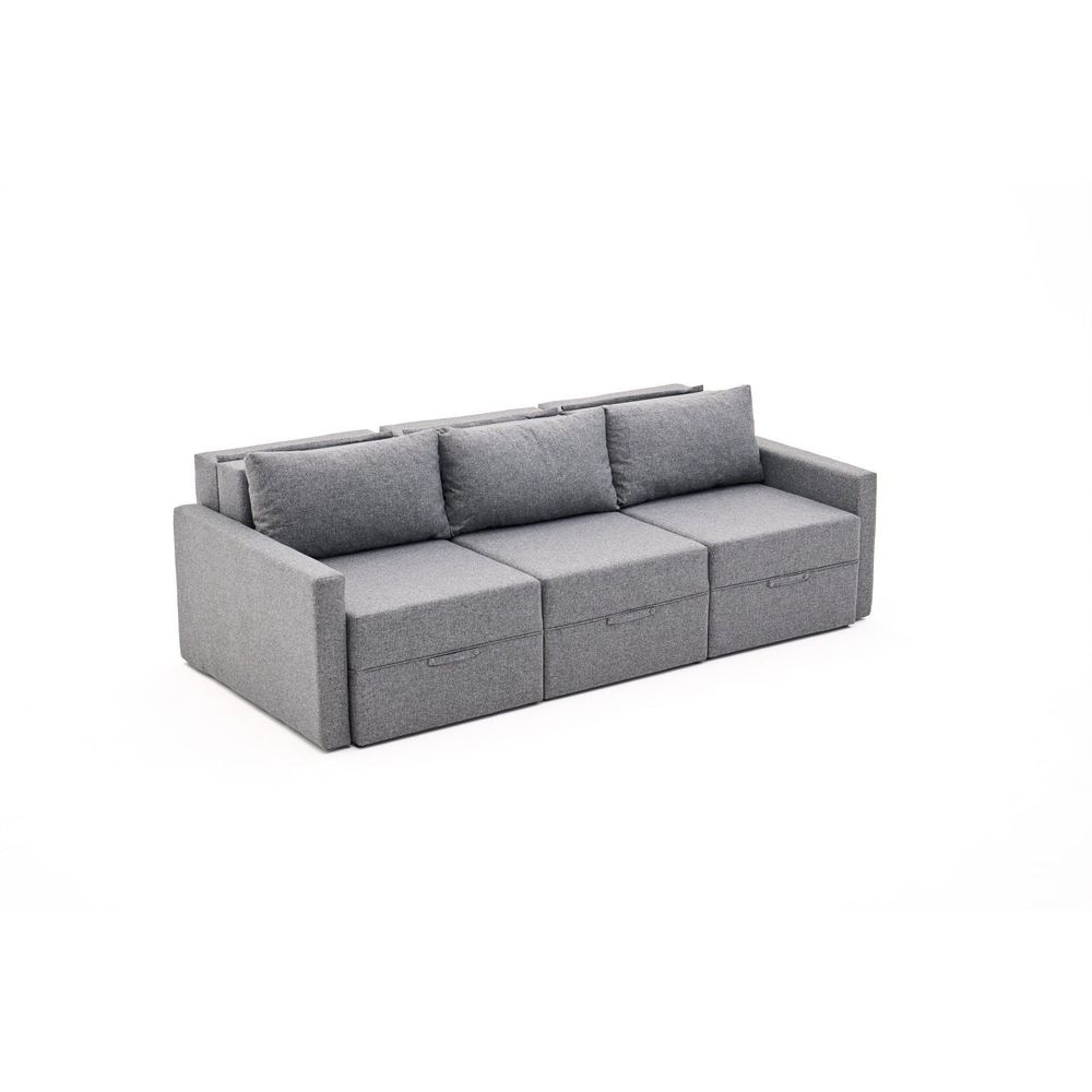 Sofa na razvlačenje Saros - Sivi 3-sjedalni slika 5