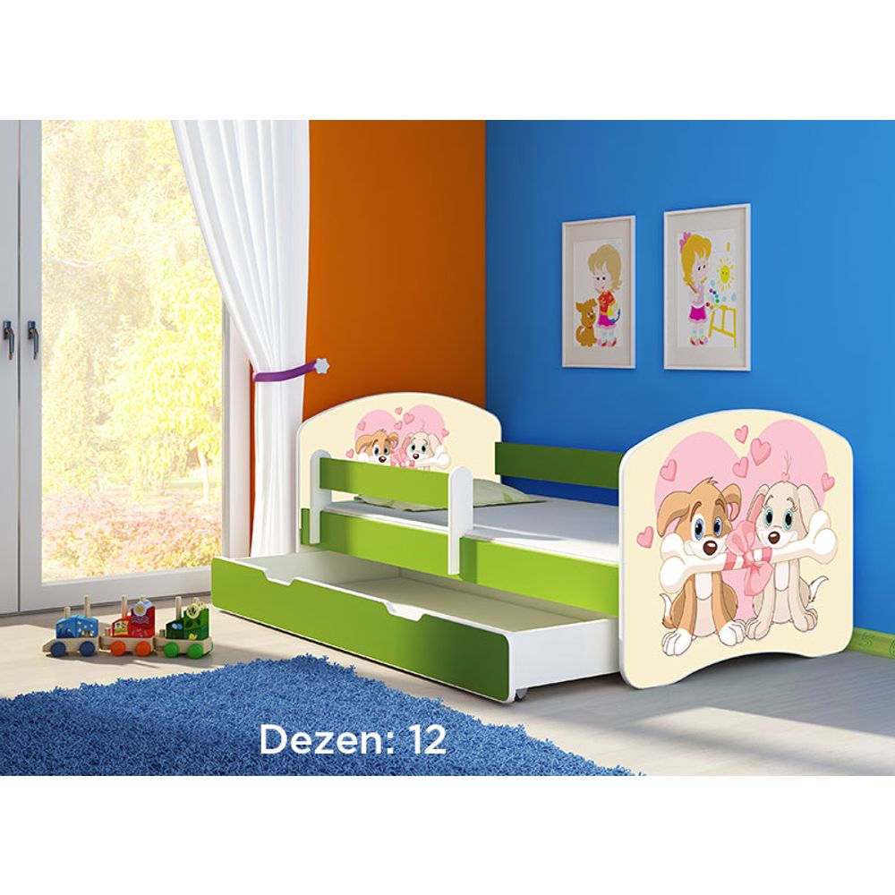 ACMA Dječiji krevet Acma II sa ladicom Green - 140x70cm - Dezen 12 slika 2