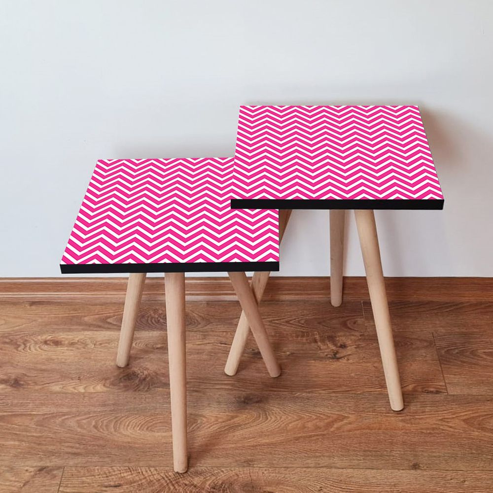 Nesting stolovi 2Shp242 - (2 komada) - boje: fuksija, bijela slika 1