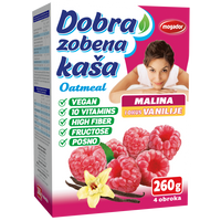 Dobra zobena kaša 260g malina - vanilija    