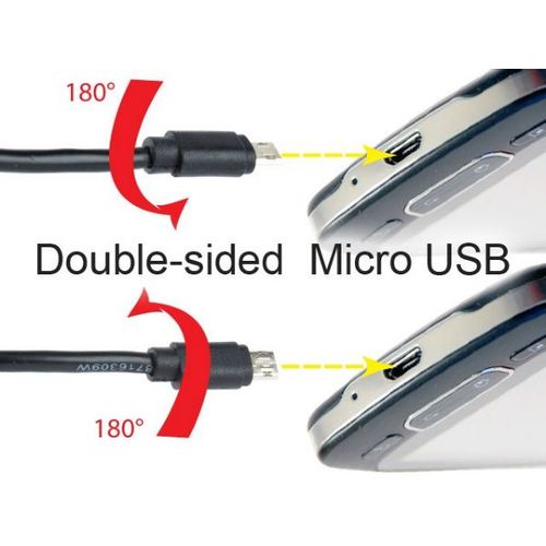 CC-USB2-AMmDM-6 Gembird USB 2.0 AM to Double-sided Micro-USB cable, black, 1,8m slika 3