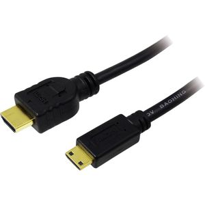 LogiLink HDMI priključni kabel HDMI A utikač, HDMI Mini C utikač 1.00 m crna CH0021  HDMI kabel