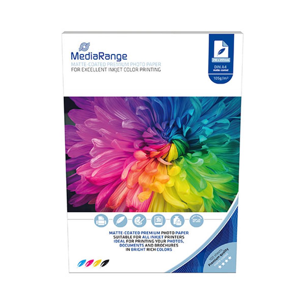 MediaRange FOTO PAPIR A4 100kom 105g MAT za InkJet pisače , MRINK116 slika 1