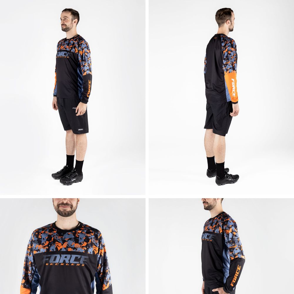 Force Majica za biciklizam Reckless Black/Orange slika 3