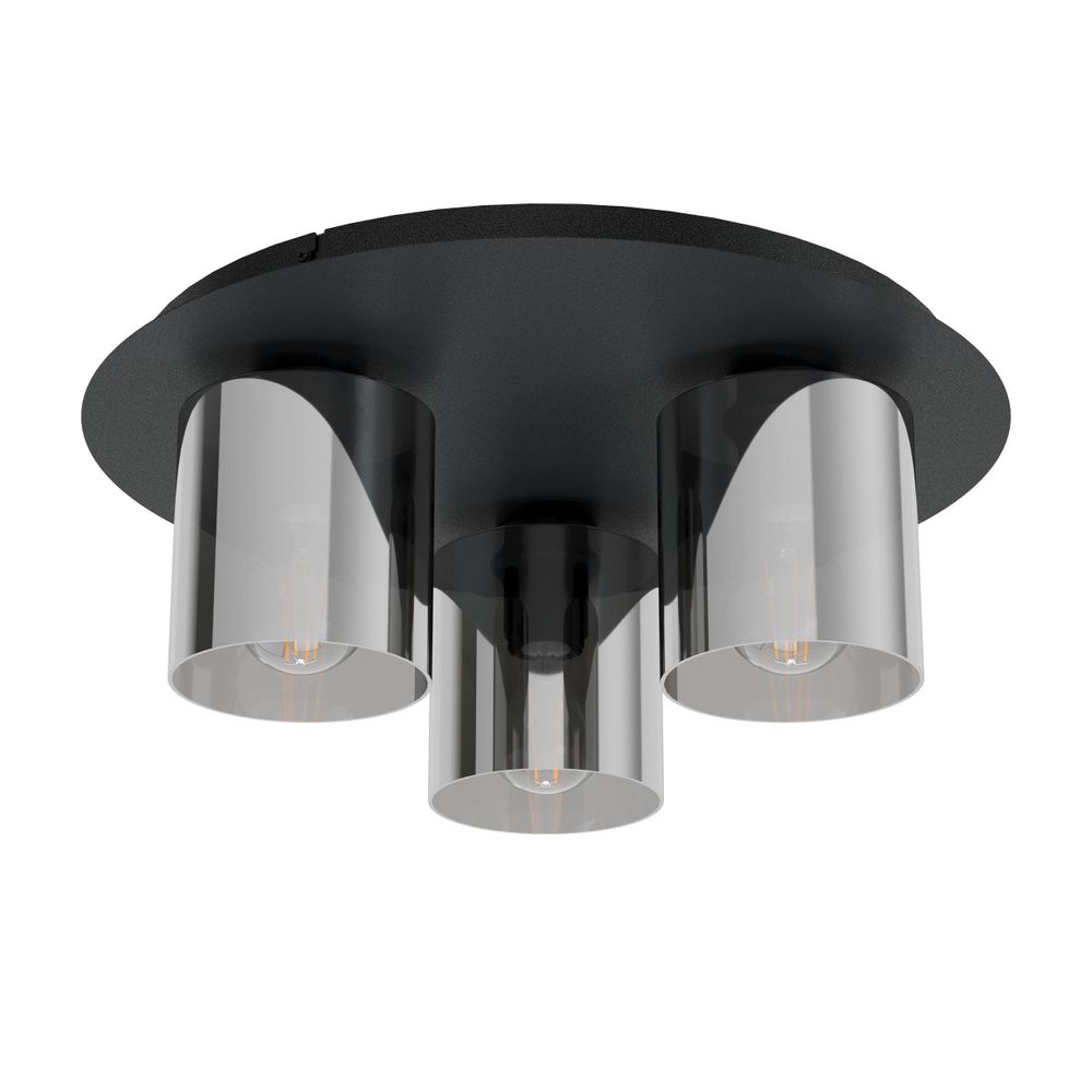 Eglo stropna lampa 'Gorosiba' - crna s crno-prozirnim staklom slika 1
