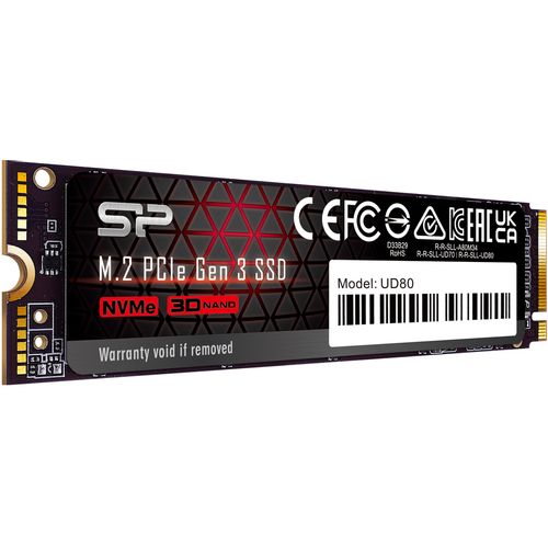 Silicon Power SP250GBP34UD8005 M.2 NVMe 250GB SSD, UD80, PCIe Gen 3x4, 3D NAND, Read up to 3,400 MB/s, Write up to 3,000 MB/s (single sided), 2280 slika 3