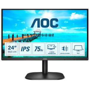 Monitor AOC 24B2XD 23.8, IPS, 1920x1080, 75Hz, 4ms GtG, VGA, DVI, crna