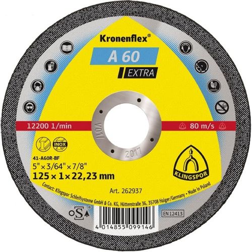 Klingspor disk za rezanje metala 115 mm x 1,0 mm 22,2 mm A60 Extra slika 2
