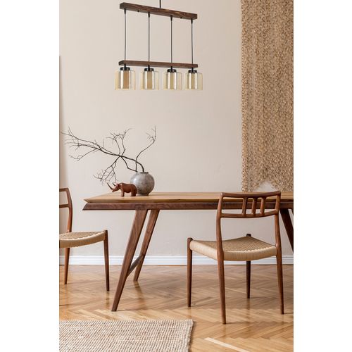 David 4 lü sıralı ceviz bal camlı sarkıt Vintage Chandelier slika 1