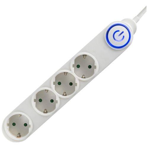 home Produžni kabel, 4 utičnice, 3 x 1,5 mm², 5 met., beli - NV 04TK-5/WH/1.5 slika 1