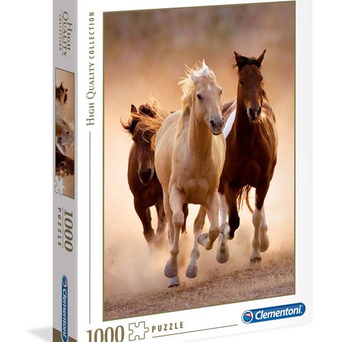 Clementoni Puzzle 1000 Hqc Running Horses slika 1