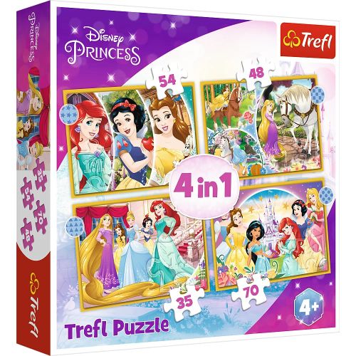 TREFL puzzle Disney Princess 4u1 (35,48,54,70) 34385 slika 1