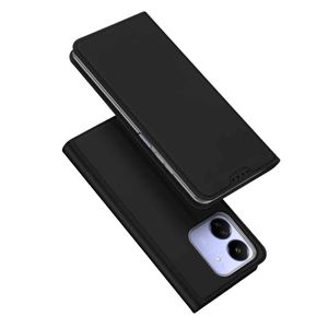 DUX DUCIS Skin Pro – glatka kožna preklopna maska za Xiaomi Redmi 13C 4G / 13C 5G / Poco M6 / C65 crna