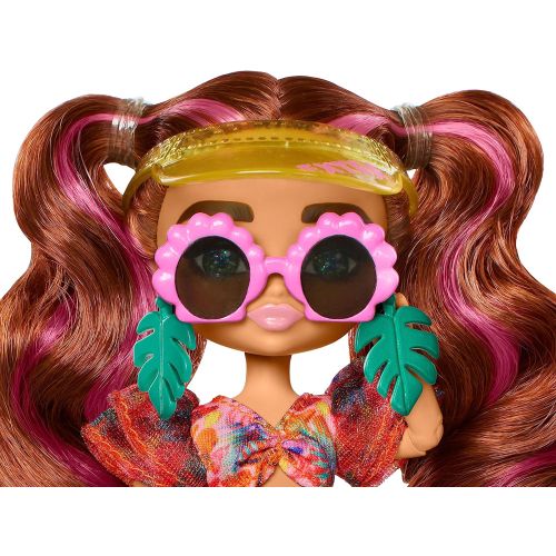 Lutka Barbie Extra Fly Minis - Plažni set sa smešnom kosom slika 6