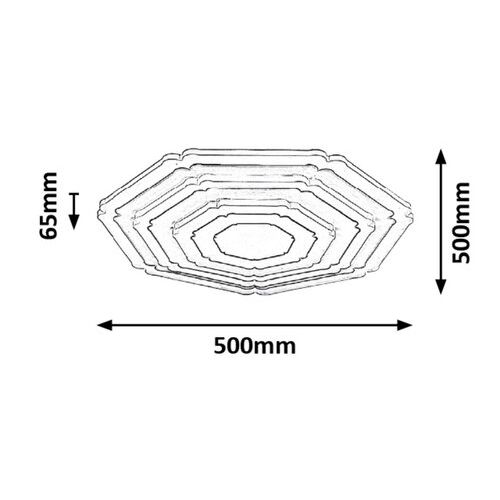 Rabalux Taneli plafonjera LED 41W 3000K-6500K sedmougao slika 8