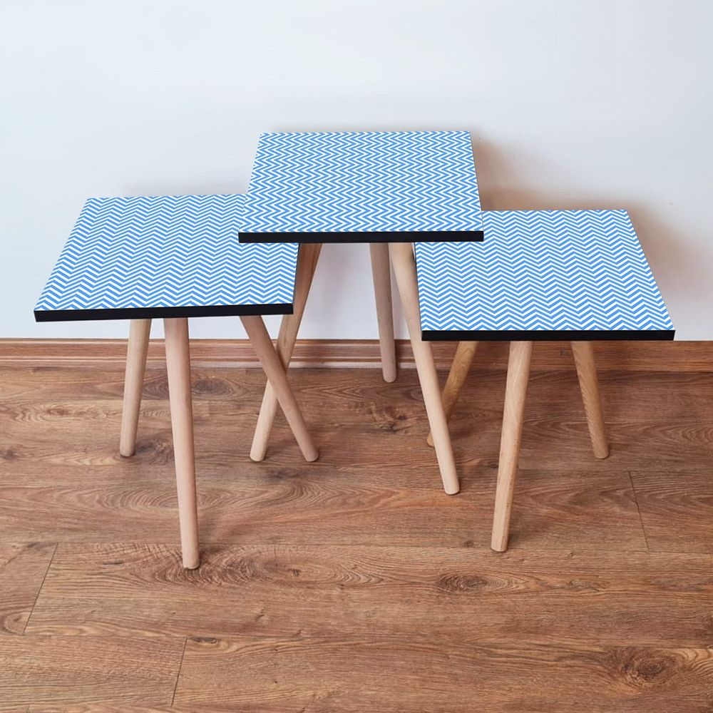 Nesting Table 3Shp220 - Plave i bijele boje (3 komada) slika 1