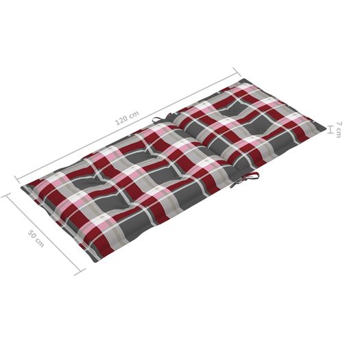 Jastuci za vrtne stolice 4 kom crveni karirani 120 x 50 x 7 cm slika 11