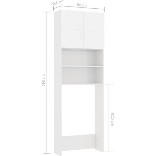 Ormarić za perilicu rublja visoki sjaj bijeli 64x25,5x190 cm slika 20